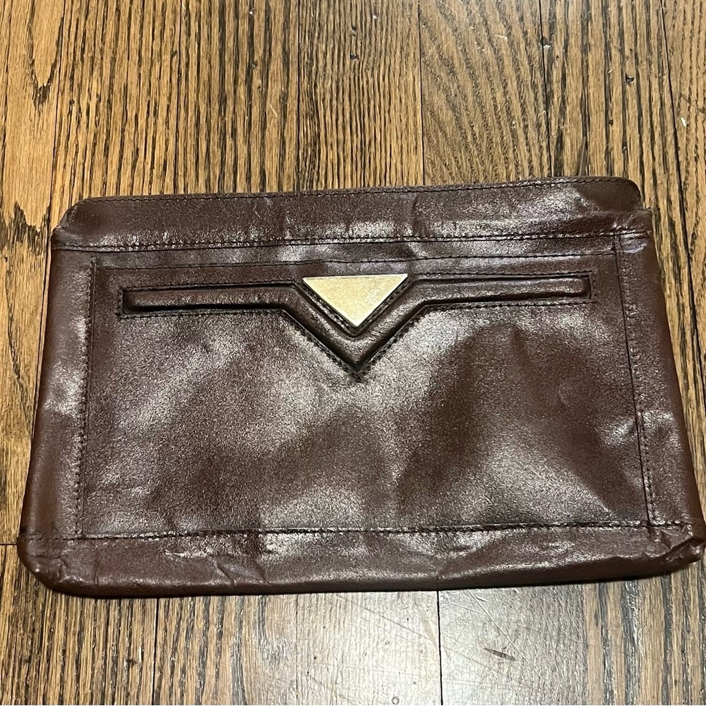 80’s Brown Leather Clutch